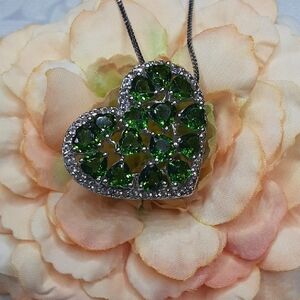 925 Genuine Chrome Diopside Pendant.